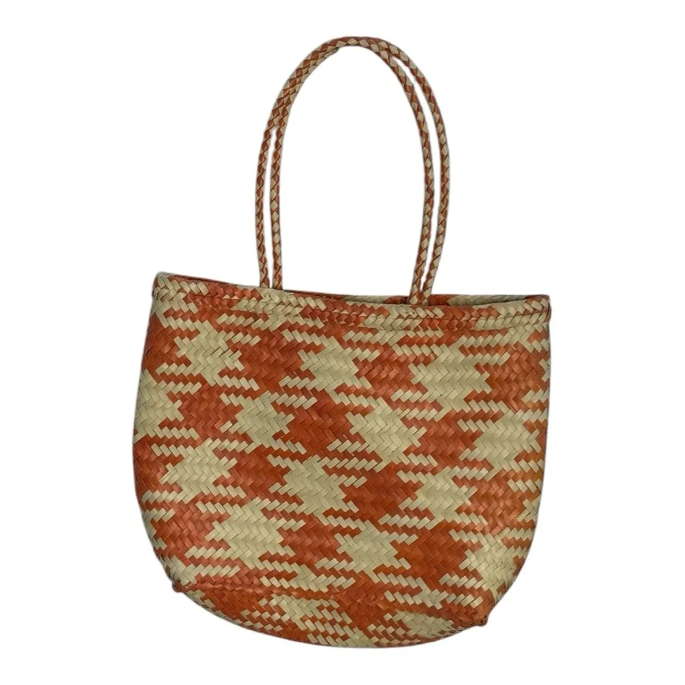 Urban Outfitters Women's Natural Orange Daisy Mini Straw Tote Bag NWOT BAGSBIN2 - Picture 1 of 7